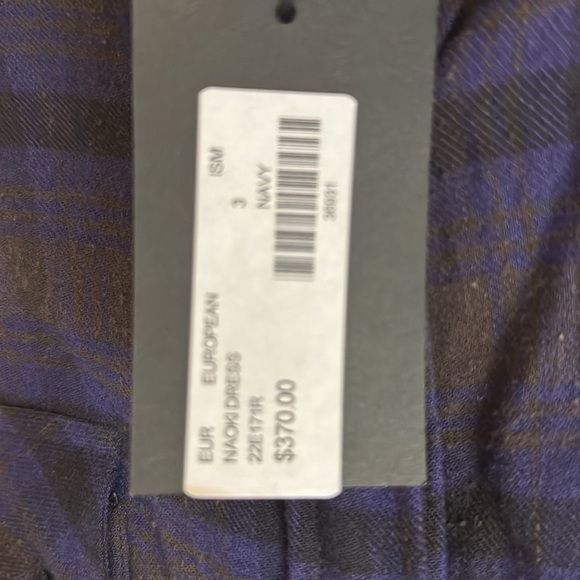 NWT Isabel Marant Etoile Eggplant Black Tan Muted Plaid adjustable Shirt Dress - Picture 12 of 16